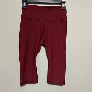 Athleta Women's Capris S Burgundy Red Cropped Leggings Pacesetter Crop Pants
